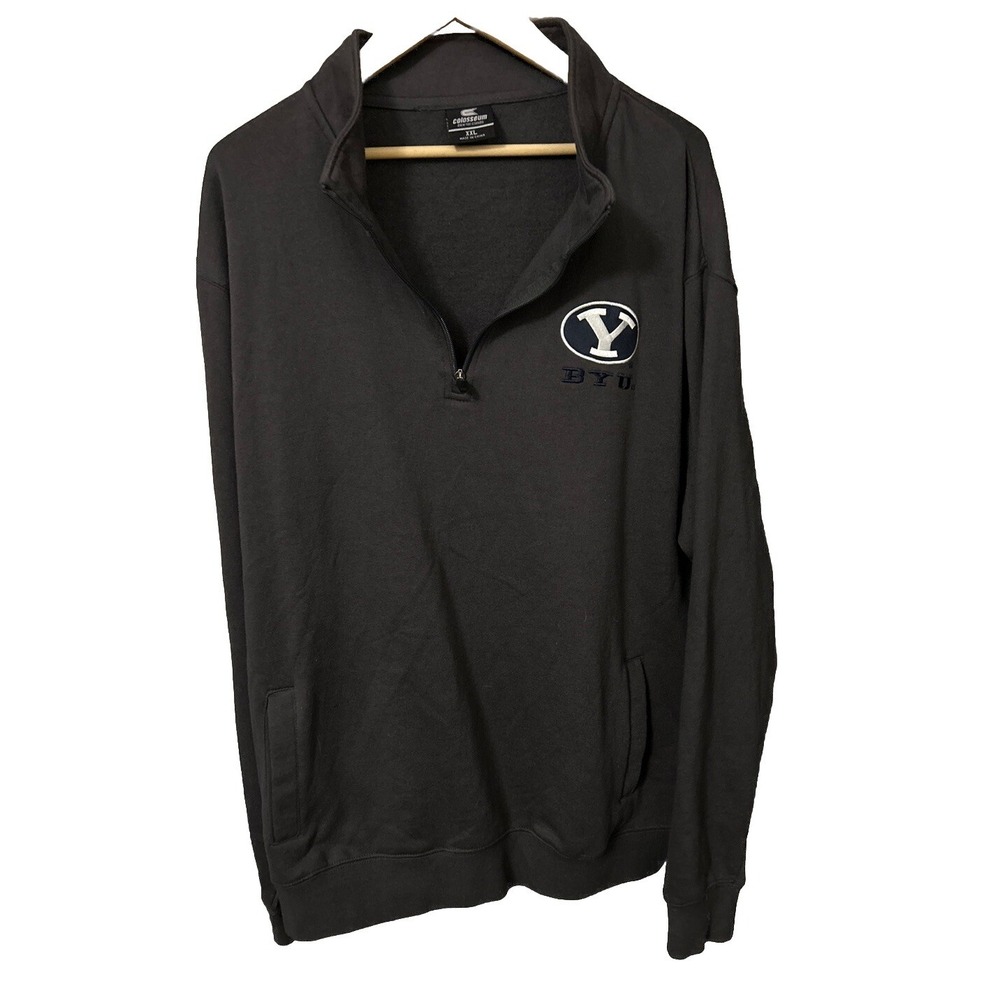 BYU Cougars Men's XXL Gray 1/4 Zip Sweatshirt by Colosseum Brigham Young Univ